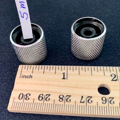 Chrome Push-On Knobs (2) for Guitar Pedals and Amps with narrow 5mm shafts image 5