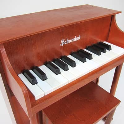 1960s Schoenhut Children's Toy Upright Piano Two Octave Near Mint Birch Cabinet & Matching Bench! image 14