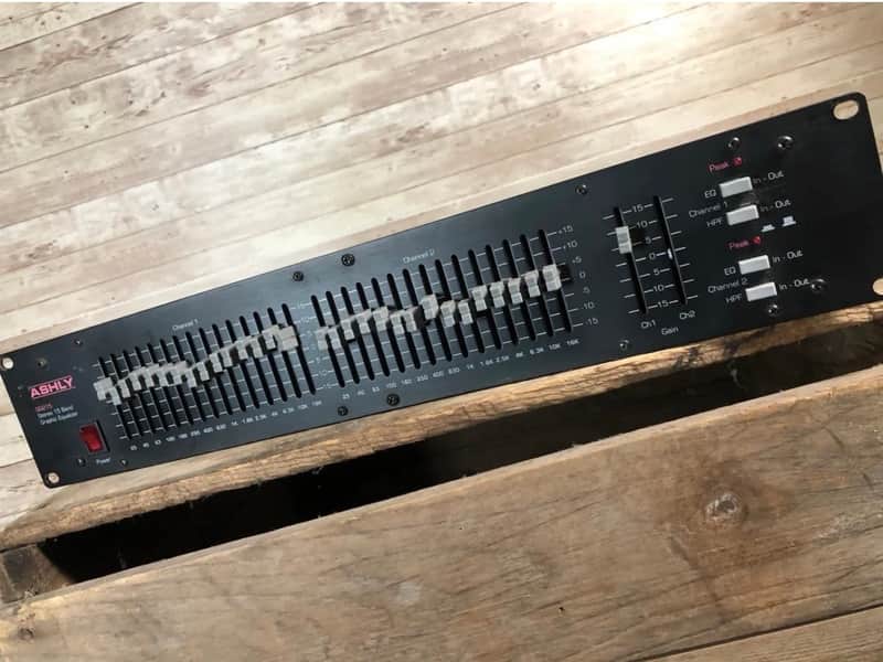 Ashly GQ-215 Stereo 15 Band Equalizer Black Vintage Rare Tested