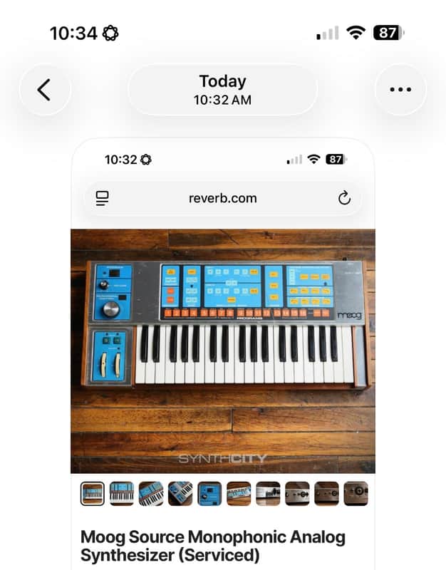 Moog Source Monophonic Analog Synthesizer with Patch Memory 1981 - 1985 - Blue image 1