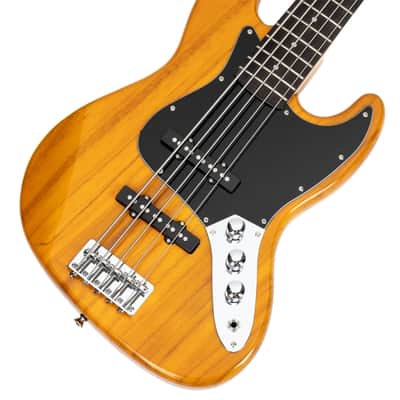 Glarry GJazz Electric 5 String Bass Guitar Full Size - Yellow image 7