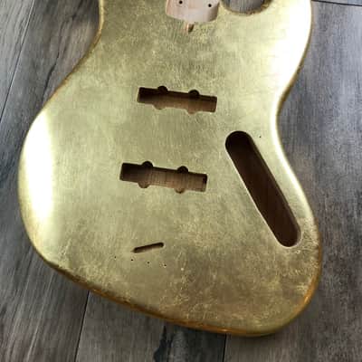 Made to Order - FRANCHIN Uranius bass body Glossy METALLIC LEAF (Gold/Silver/Copper) Basswood Poplar Jazz-Bass Style Made in Italy image 4