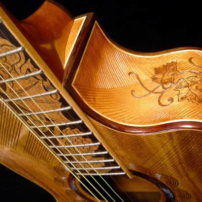 Acoustic Parlor Guitar Handmade by Blueberry Bat Motif Steel String image 13