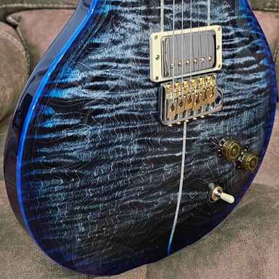 PRS (Mint) Santana Retro (One Piece Top) Quilted Maple 10-top 2022 - Charcoal Blue Burst image 9