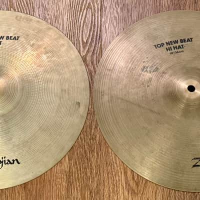 Zildjian New Beat 14" Hi-Hats Hi Hat Cymbals Vintage 70s 80s 1000 1400 Grams image 1