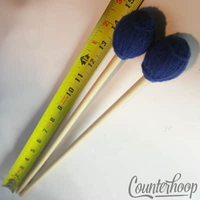 Mike Balter Mallets 2x Ensemble Series Birch Handle Marimba 13B Medium Blue Yarn image 3