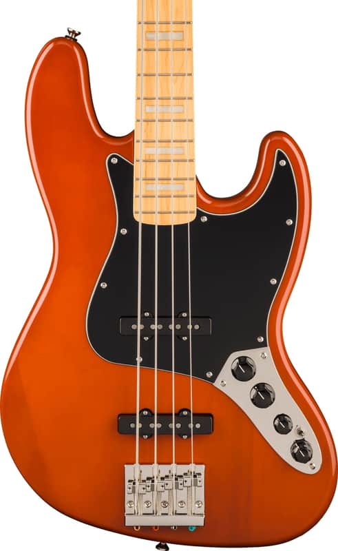 Squier Classic Vibe Active '70s Jazz Bass, Maple Fingerboard, Black Pickguard, Mocha image 1
