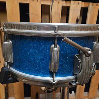 Slingerland 5.5"x 14" Super Gene Krupa Snare Drum - Blue Sparkle Pearl image 5