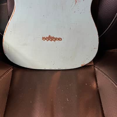 MJT Thinline Telecaster Body Blue Over Burst Nitro Heavy Relic image 4