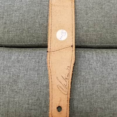 Christian Brooks Leather Guitar Strap Grey with Black Accents image 3