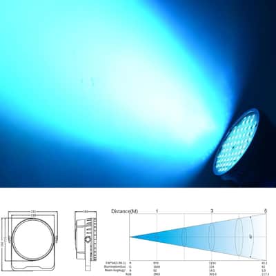 Stage Lights for Parties, 54x3W LED Par Light RGB, 5600Lumens DMX DJ Lights Sound Activated,Strobe Wash Lighting for Party, Wedding, Club, Concert and Festival image 5