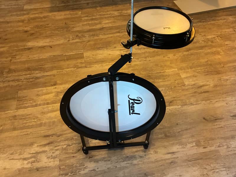 Pearl Compact Traveler 10 / 18" 2pc Portable Drum Set with Bag 2017 - 2020 - Black image 1