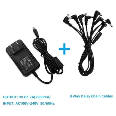 9V 2A Guitar Effects Pedal Power Supply Adapter + 8-Way Daisy Chain Cable image 8