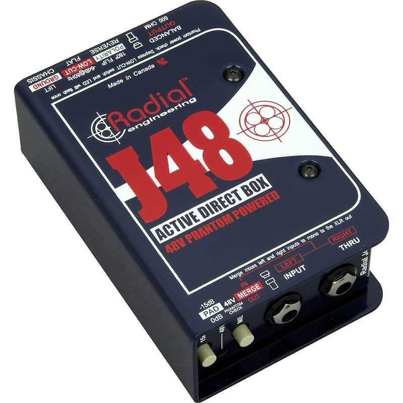 Radial J48 Active Direct Box Phantom Powered with Pad, Filter, and Merge Function New image 1