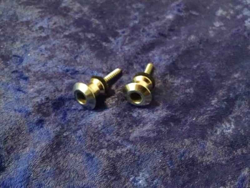 1980s Jim Dunlop strap buttons Chrome w/pads image 1