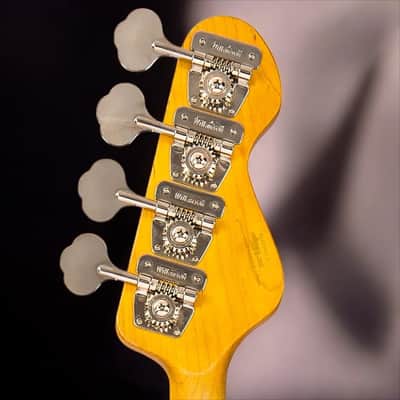 Vintage LV74MR-JP Icon Series Fretless Left-Handed - Sunset Sunburst image 6