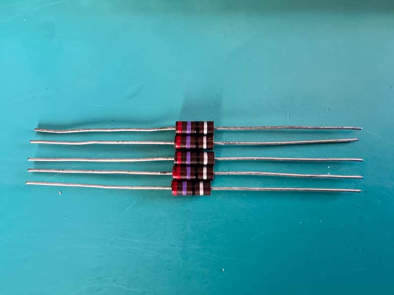 NOS 5x 27ohm 0.5W 1/2W 10% CARBON COMPOSITE COMP RESISTORS FOR TUBE AMP HIFI AMPLIFIER image 1