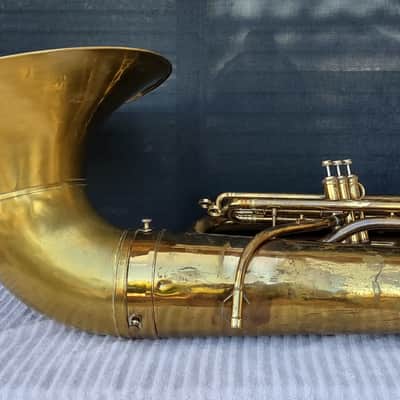 Reynolds Contempora 3v BBb Recording Tuba ~1959 - Lacquer & raw brass image 11