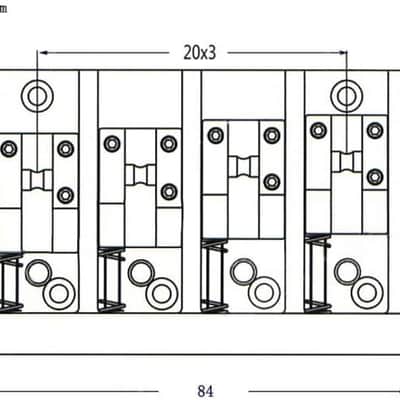 4 String Bass Bridge Tailpiece Roller Saddle Bridge Top Load or String Through Body (Black) image 2