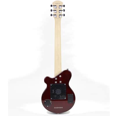 Pignose PGG-200RFM Mini Electric Travel Guitar with Built-in Amp, Red Flame Maple image 3