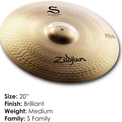 Zildjian 20" S Series Medium Ride Cymbal 2016 - Present - Brilliant image 2