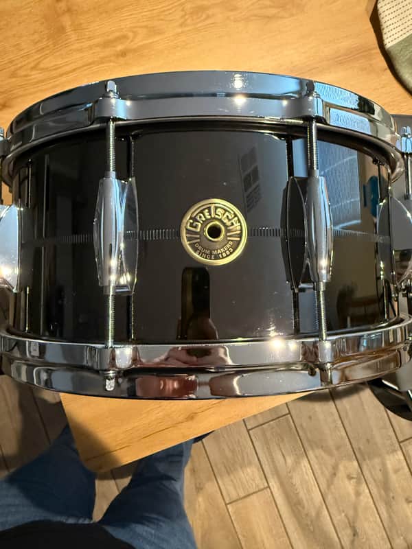 Gretsch G4164SS USA Custom Solid Steel 6.5x14" 10-Lug Snare Drum 2012 - Present - Black Nickel-Plated image 1