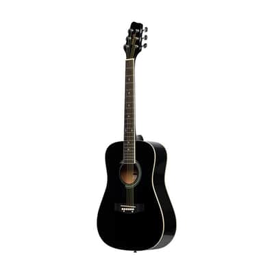 STAGG 3/4 Black Dreadnought Acoustic Guitar With Basswood Top Left-handed Model image 2