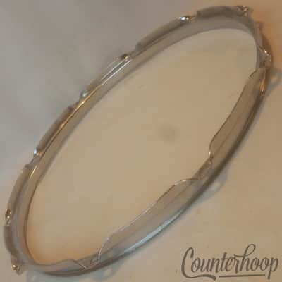 Ludwig 14" Supraphonic Snare Drum Batter Rim/Hoop 10-Lug-Hole Chrome Vintage 60s image 2