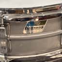 Ludwig No. 404 Acrolite 5x14" 8-Lug Aluminum Snare Drum with Pointed Blue/Olive Badge 1969 - 1979 - Matte Aluminum