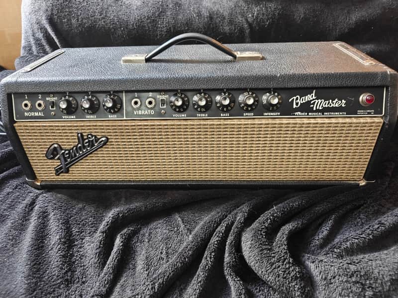 Fender Bandmaster Tube Guitar Amp Amplifier head AB763 1967 - Blackface image 1