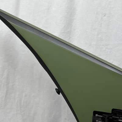 Jackson X Series RRX24 rrx 24 Randy Rhoads Flying V Guitar with Reverse Inlays + Reverse Headstock 2022 - Matte Army Drab with Black Bevels image 5