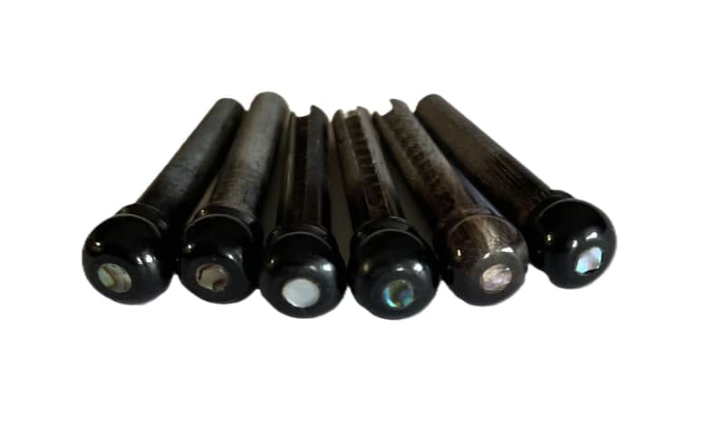 Martin Acoustic Guitars Real Black Horn 6 Bridge Pins With Abalone Eye Inlays image 1