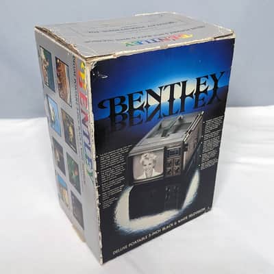 Vintage Bentley 100 Deluxe Portable 5" Inch Black & White TV - UHF VHF - Tested & WORKING image 3