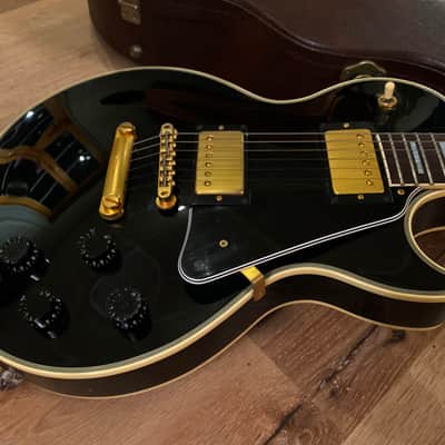 Rare Orville Les Paul Custom (MIJ Orville by Gibson) Black Beauty with factory Gibson Openbook Headstock image 6