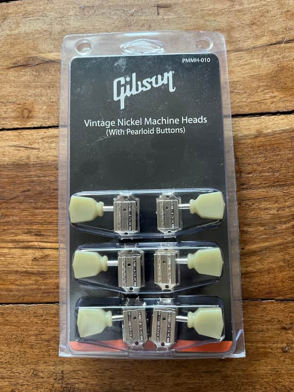 Gibson PMMH-010 Deluxe Vintage Style Tuner Set 2010s - Green Key / Vintage Nickel image 1