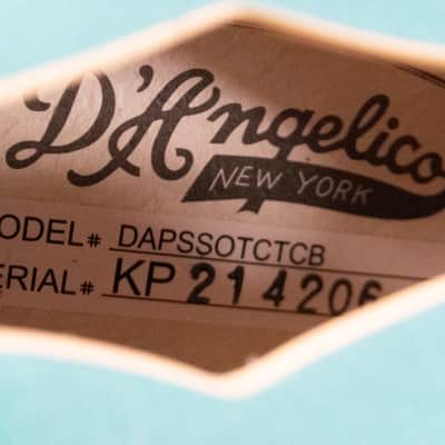 D'Angelico Premier SS Semi-hollowbody Electric Guitar - Sky Blue with Stopbar Tailpiece image 12
