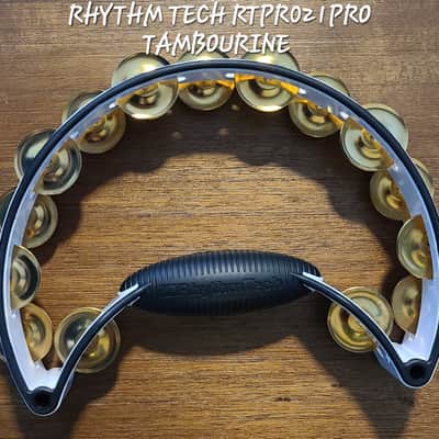 RhythmTech RTPRO1 Pro Series Tambourine brass Jingles White/black Drum mount included image 7