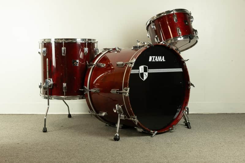 1980s Tama Cherry Wine 14x22 8.5x13 and 16x16 Drum Set image 1