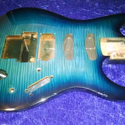 1991 Ibanez USA Custom S Saber Body Blue Mahogany Flamed maple image 2