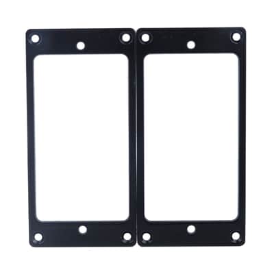 Brio 2 x Metal Humbucking Pickup Ring Set Black & Mounting Screws image 1