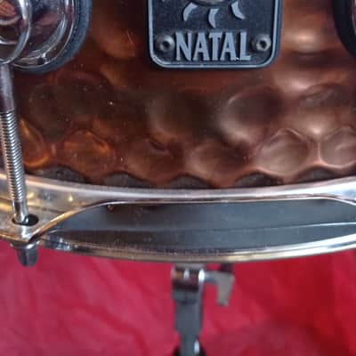 Natal Drums 14x6.5" Hand Hammered Steel Snare Drum - Old Bronze (Excellent Condition) image 8