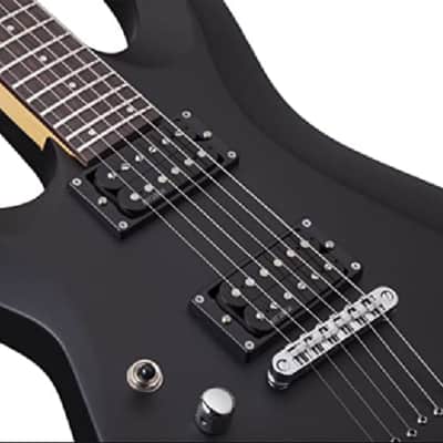 Schecter C-6 Deluxe Left Handed Solid-Body Electric Guitar Satin Black image 5