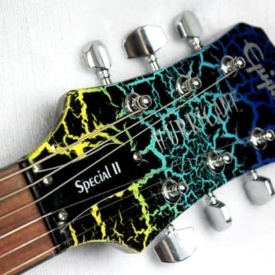Custom Crackle Painted and Upgraded Epiphone LP Special ll Electric Guitar With Matching Headstock image 7
