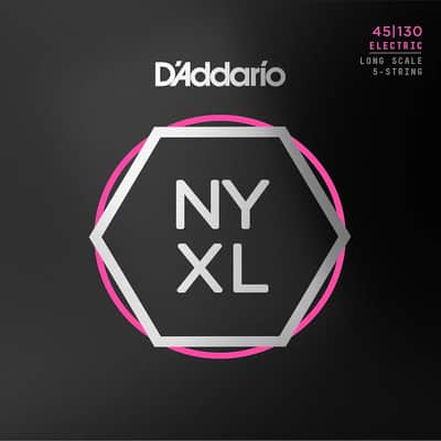 D'Addario NYXL45130 NYXL Regular Light Nickel 5-String Bass Strings, 45-130 Long Scale image 1