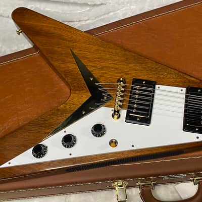 NEW! Gibson Custom 1958 Mahogany Flying V Reissue Electric Guitar - Antique Natural, VOS - WOW - Authorized Dealer - Only 6.4lbs! - G07539 image 3