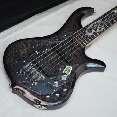 Traben Phoenix 5-string Bass guitar NEW Black Shadow - Quilt Maple