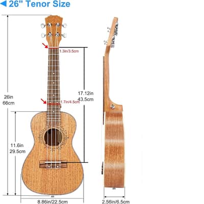 Tenor Ukulele, Acoustic Electric Ukelele 26 inch Uke Mahogany Ukulele Professional Set with Equalizer Starter Kit (Gig Bag, Picks, Straps, Strings, Cleaning Cloth, Getting Started Manual) image 2