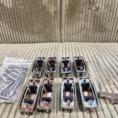 Snare Drum Lugs — Set of 8 Chrome Double-Ended w/ Tension Rods & Butt Plate image 2