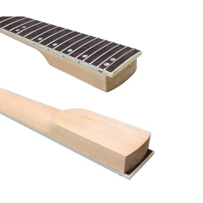 Electric Guitar Neck 24Fret Maple neck With locking Nut 25.5inch Rosewood Fretboard Black head Replacement for guitar parts image 3