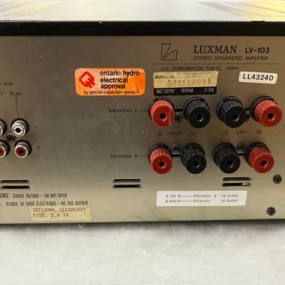 Amplificateur Luxman LV-103 à Tubes – Occasion Bon état
